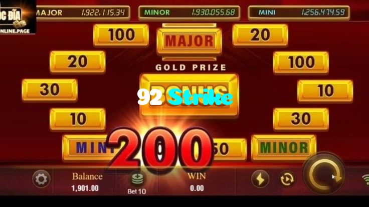 92 Strike casino presented on mobile device in Pakistan with slots and live games