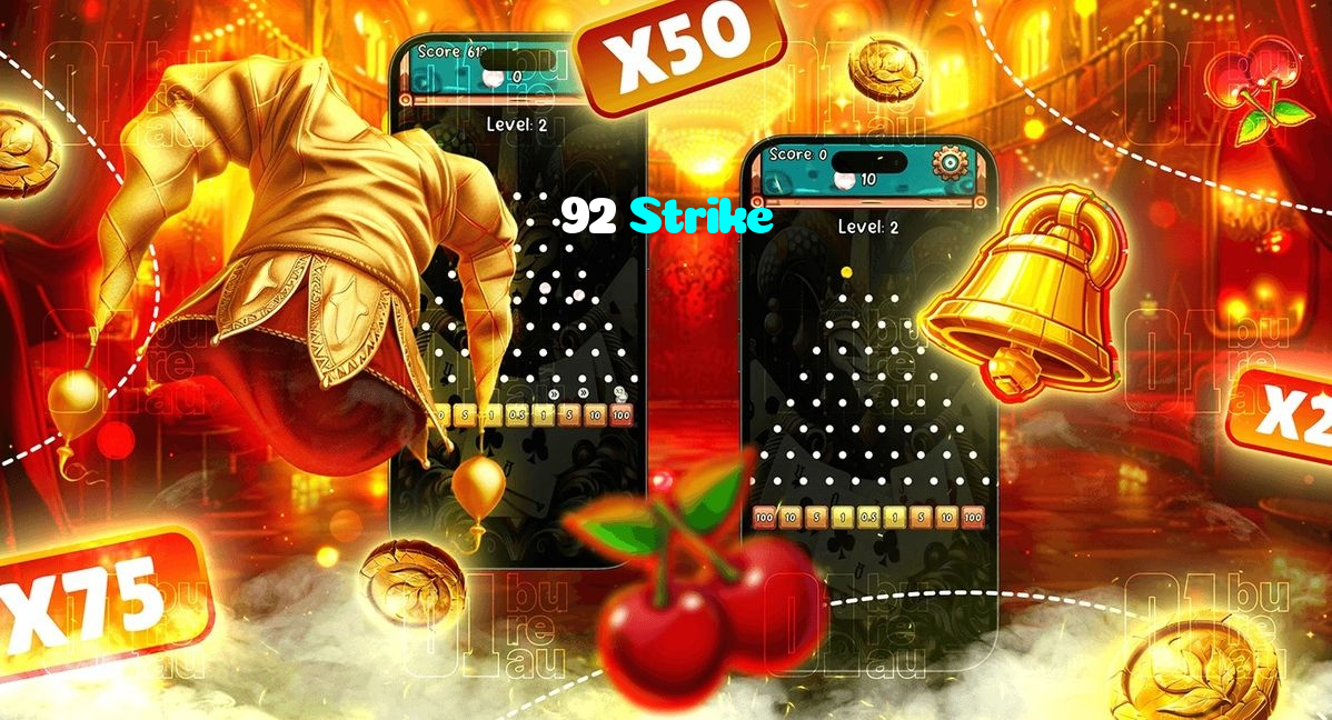 92 Strike casino presented on mobile device in Pakistan with slots and live games